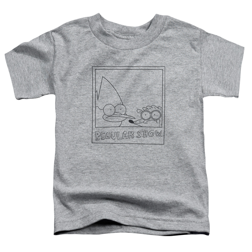 Regular Show & Poloroid Toddler Short Sleeve T-Shirt, Athletic Heather - Medium - 3 Toddler