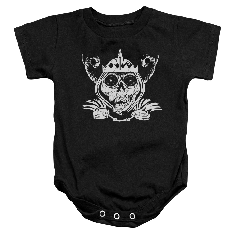 Adventure Time & Skull Face Infant Snapsuit, Black - Medium - 12 Months
