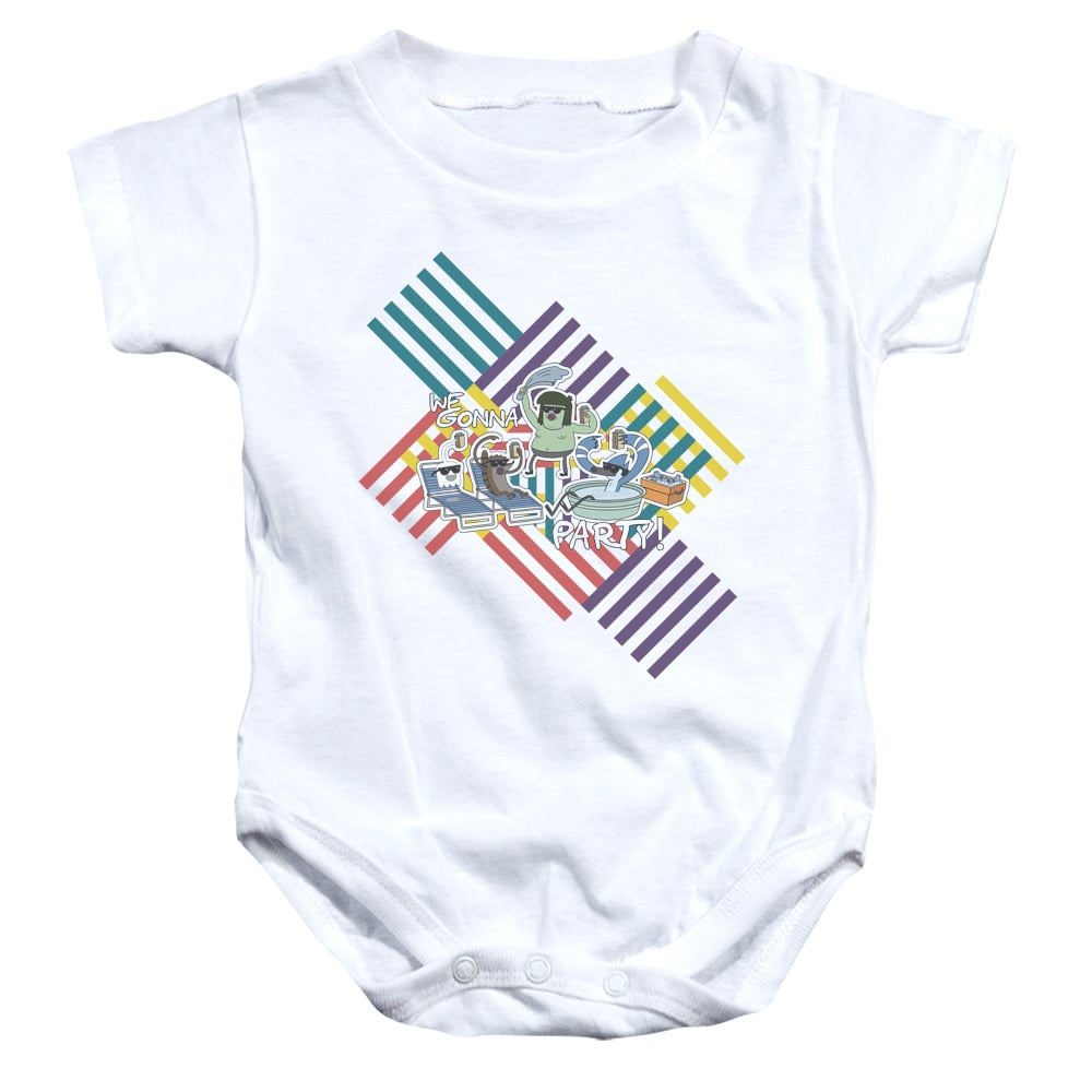Regular Show & We Gonna Party Infant Snapsuit, White - Medium - 12 Months