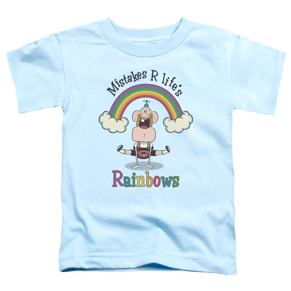 Uncle Grandpa & Lifes Rainbows Toddler Short Sleeve T-Shirt, Light Blue - Small - 2 Toddler