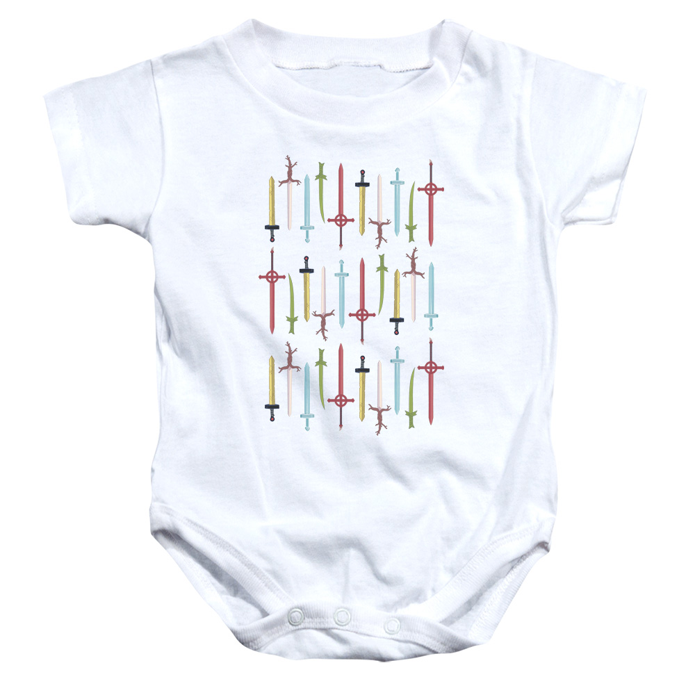 Adventure Time & Swords Infant Snapsuit, White - Medium - 12 Months