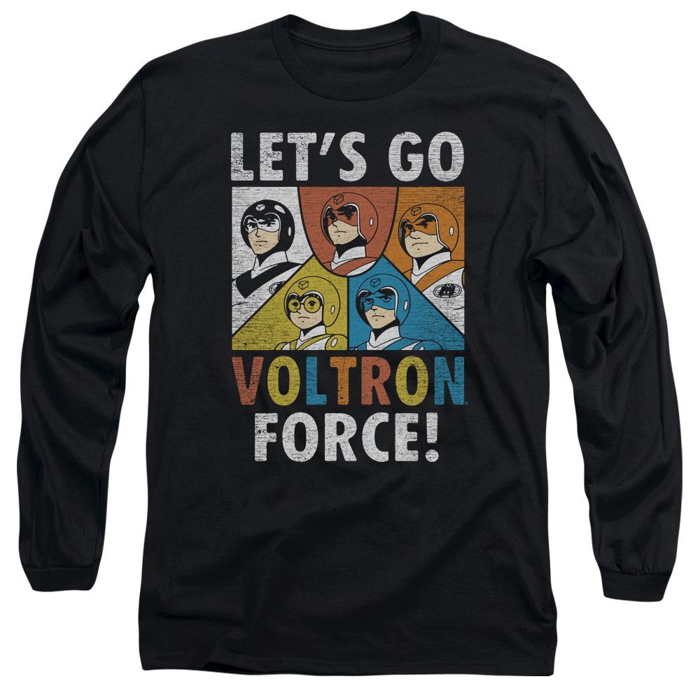 Voltron & Force Adult 18-1 Long Sleeve T-Shirt, Black - Extra Large