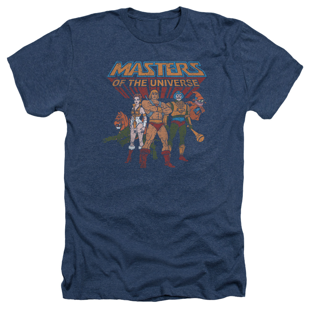 DRM226-HA-2 Masters of the Universe & Team of Heroes Adult Regular Fit Heather Short Sleeve T-Shirt, Navy - Medium -  Trevco