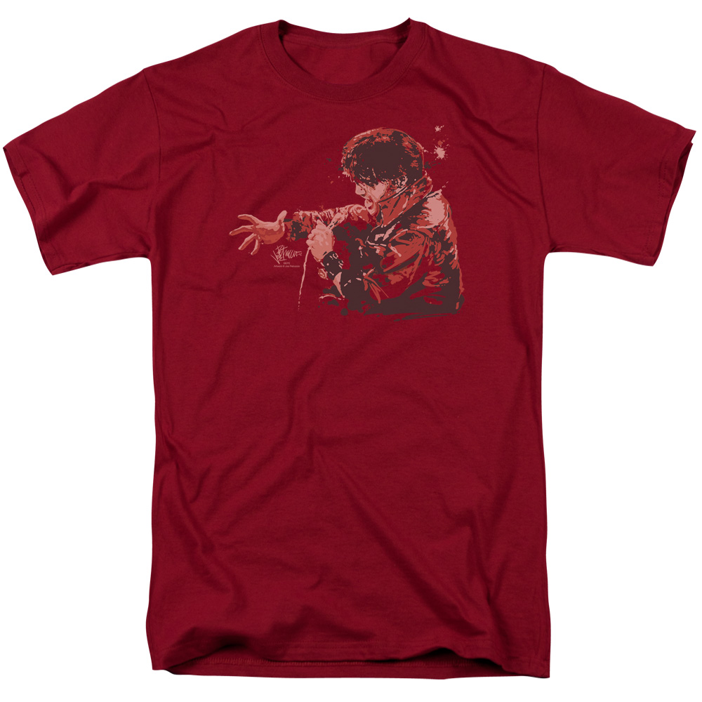 Elvis Presley & Red Comback Adult 18-1 Regular Fit Short Sleeve T-Shirt, Cardinal - 3X -  NewGroove, NE3225924