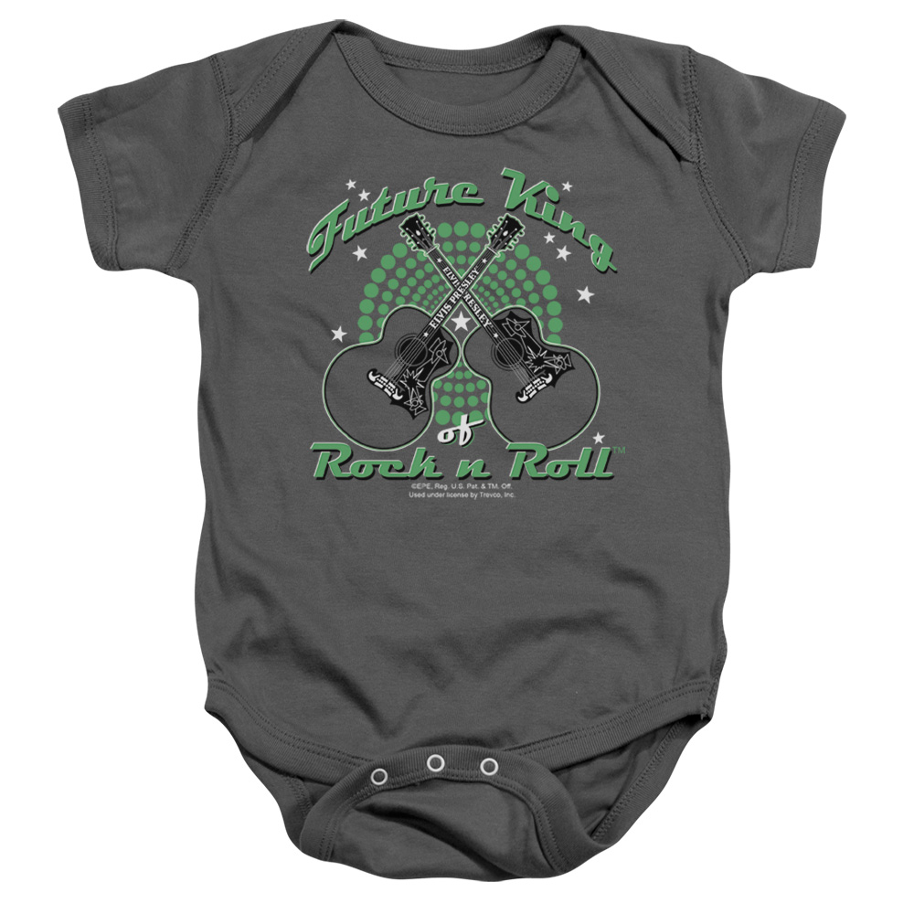 Elvis Presley & Future King Infant Snapsuit, Charcoal - Small - 6 Months
