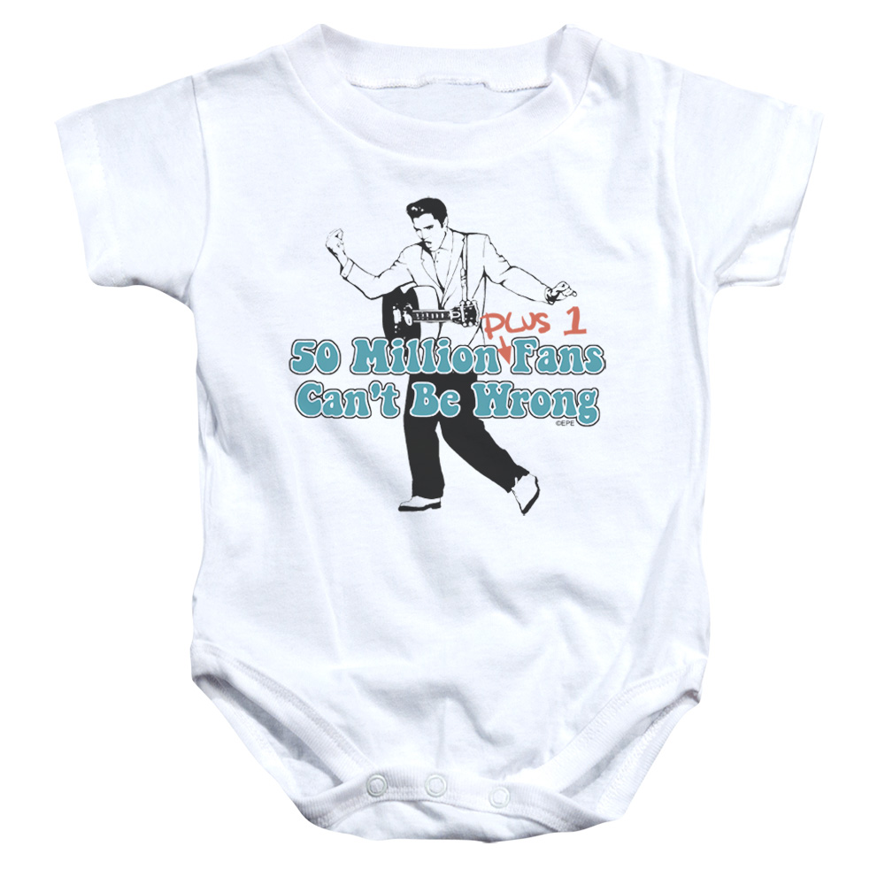 Elvis Presley & 50 Million Fans Plus 1 Infant Snapsuit, White - Small - 6 Months