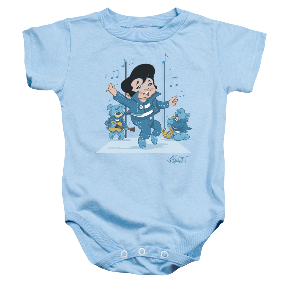 Elvis Presley & Jailhouse Rocker Infant Snapsuit, Light Blue - Small - 6 Months