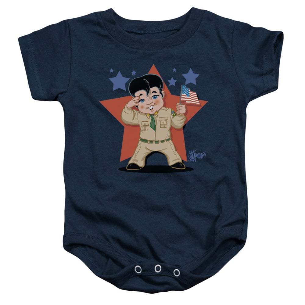 Elvis Presley & Lil GI Infant Snapsuit, Navy - Large - 18 Months