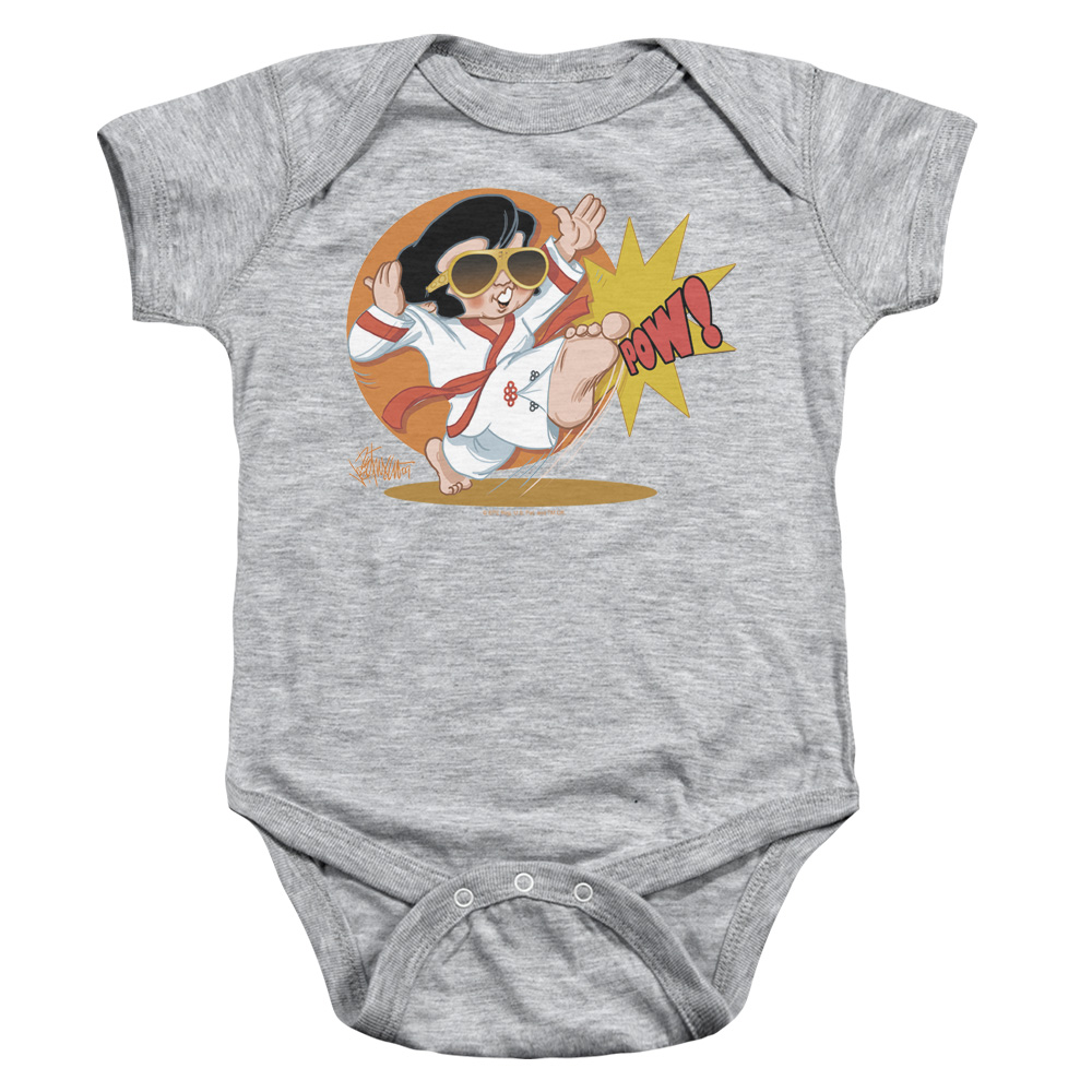 Elvis Presley & Karate King Infant Snapsuit, Athletic Heather - Medium - 12 Months