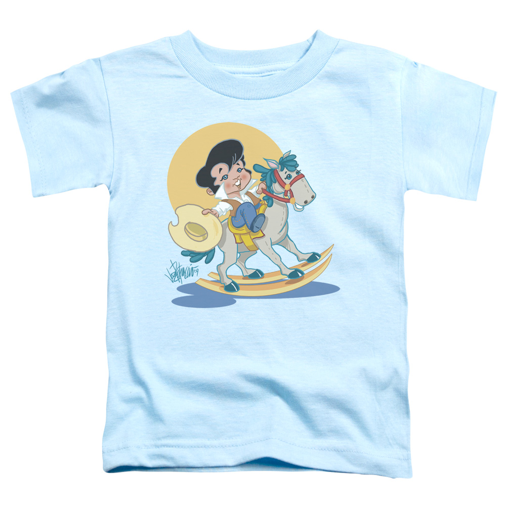ELV685-TT-1 Elvis Presley & Yip E Toddler Short Sleeve T-Shirt, Light Blue - Small - 2 Toddler