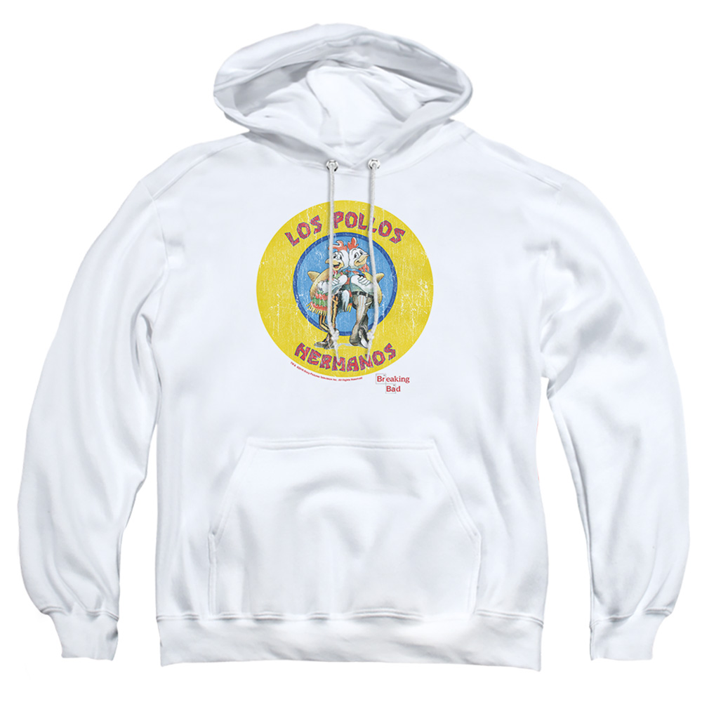 Breaking Bad & Los Pollos Hermanos Adult Pull-Over Hoodie, White - 2X