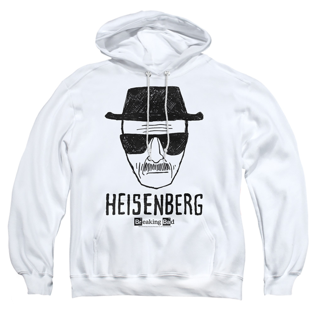 Breaking Bad & Heisenberg-Adult Pull-Over Hoodie, White - Large