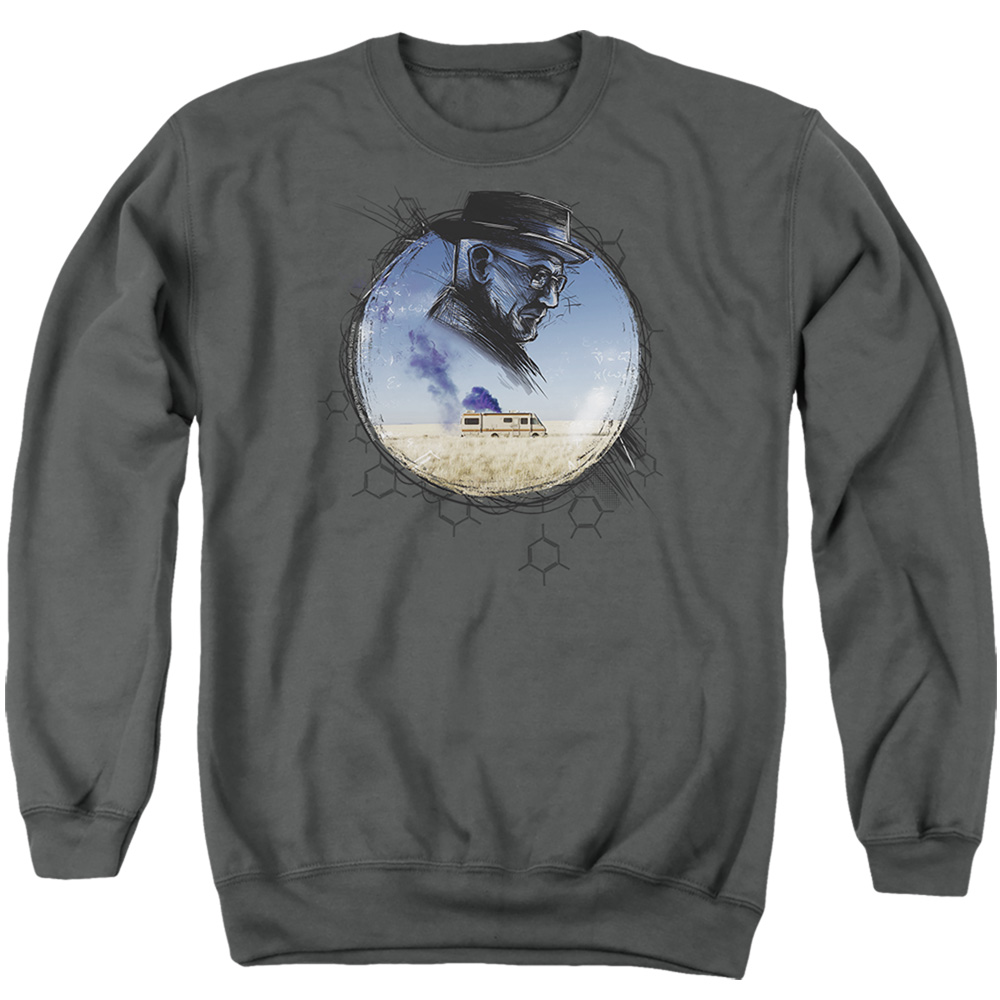 Breaking Bad & Crystal-Adult Crewneck Sweatshirt, Charcoal - Medium