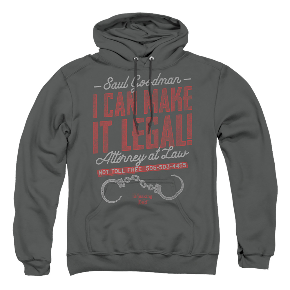 Breaking Bad & Make It Legal-Adult Pull-Over Hoodie, Charcoal - Small