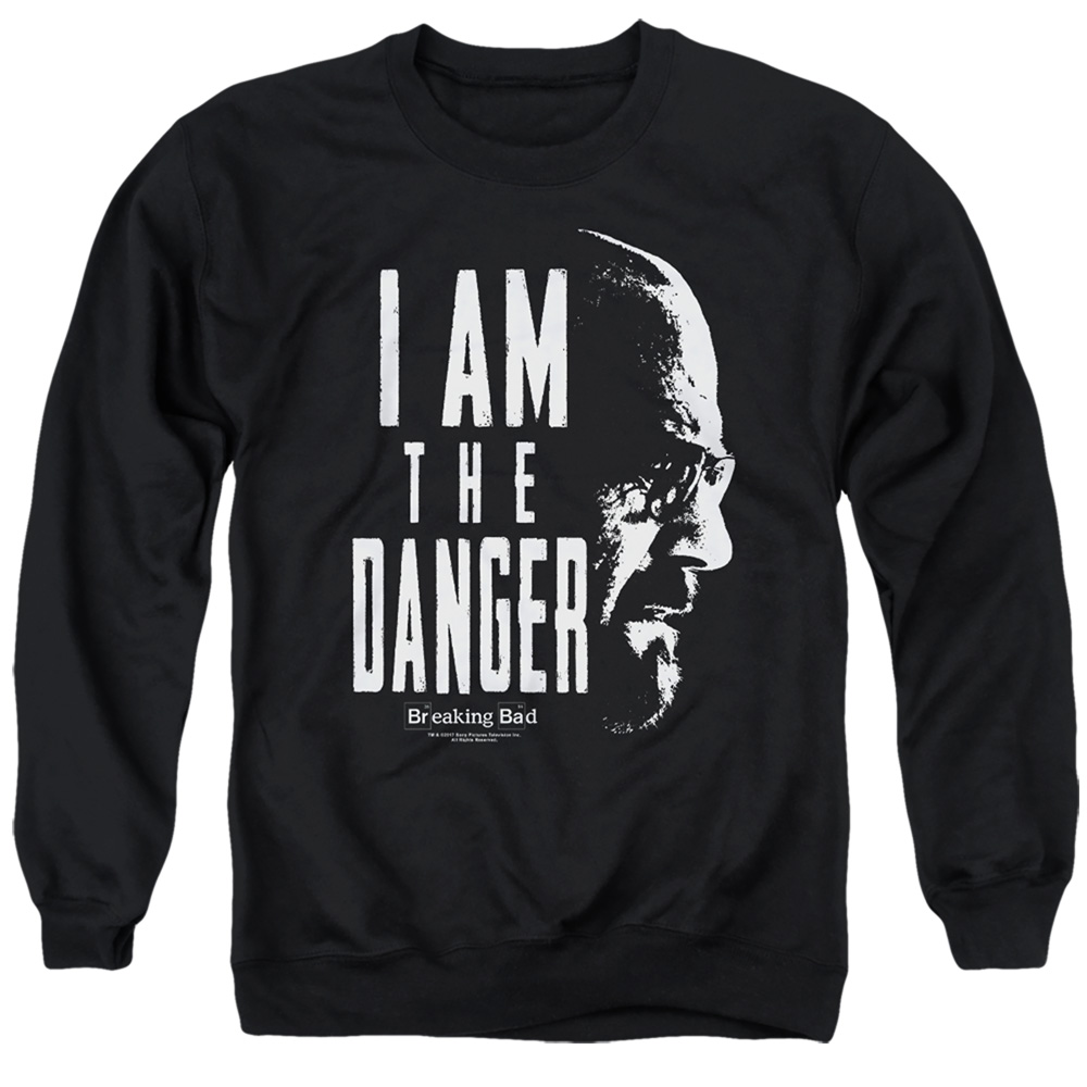 Breaking Bad & The Danger-Adult Crewneck Sweatshirt, Black - Medium