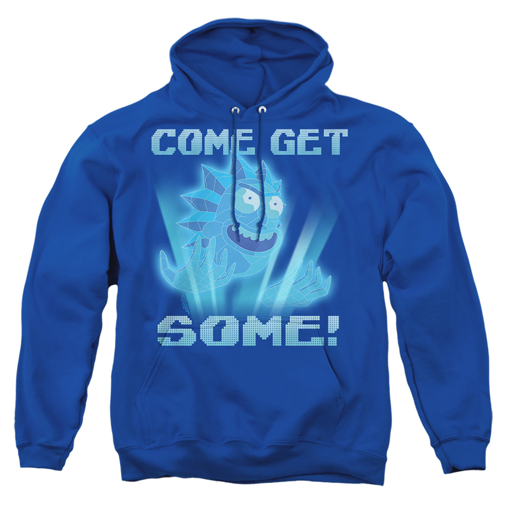 Rick & Morty-Come Get Some-Adult Pull-Over Hoodie, Royal Blue - Large