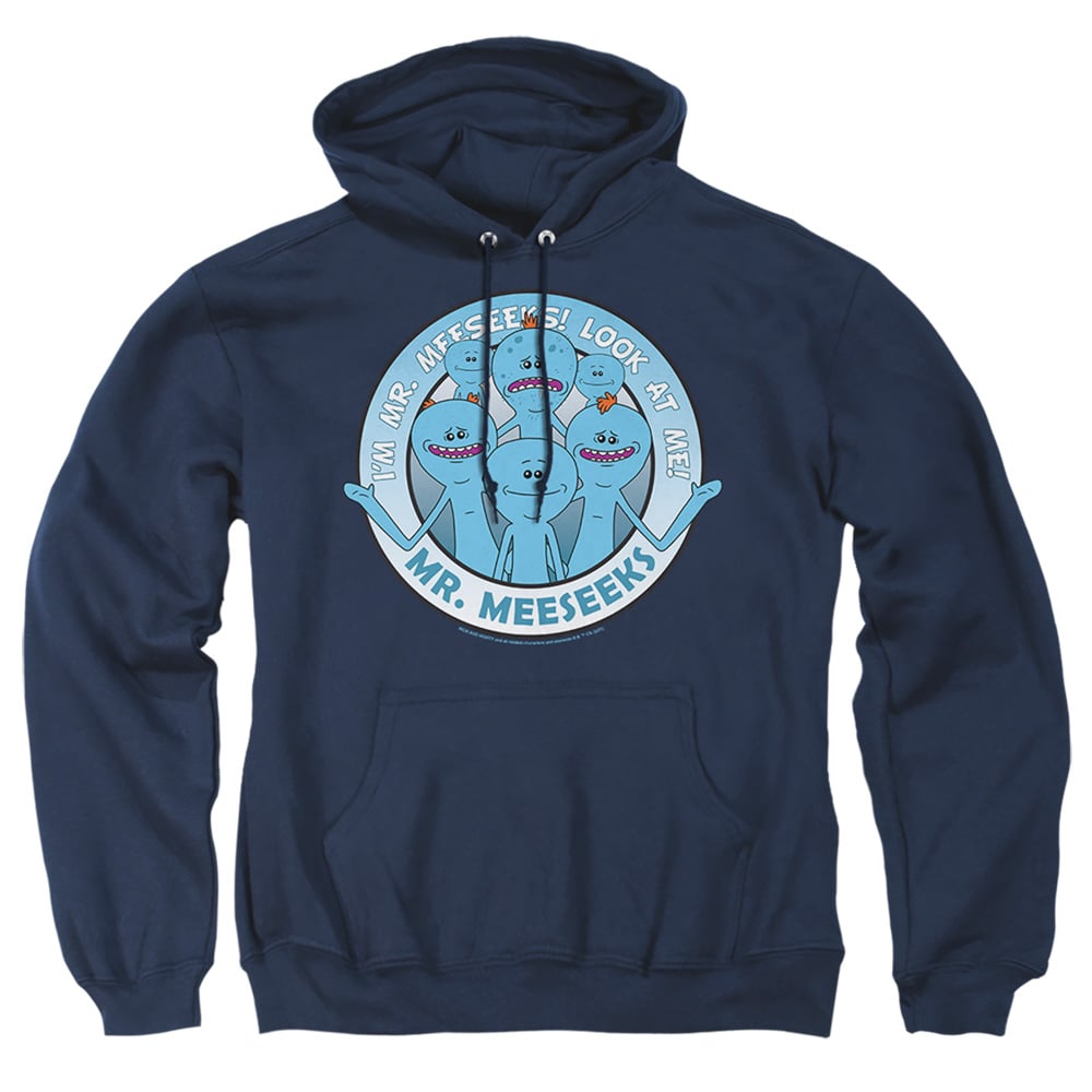 Rick & Morty Mr. Meeseeks-Adult Pull-Over Hoodie, Navy - Small