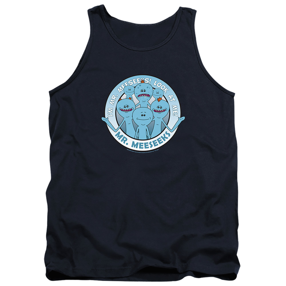 Rick & Morty Mr. Meeseeks-Adult Tank Top, Navy - 2X