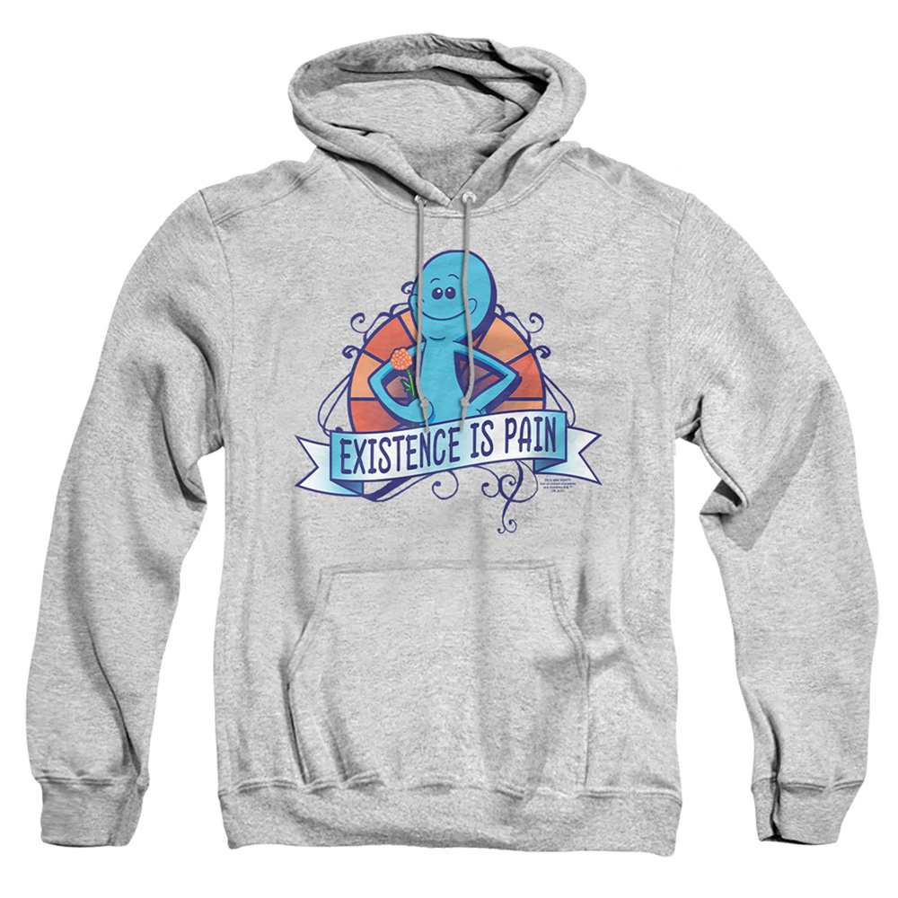 Rick & Morty Existence Is Pain-Adult Pull-Over Hoodie, Athletic Heather - Medium