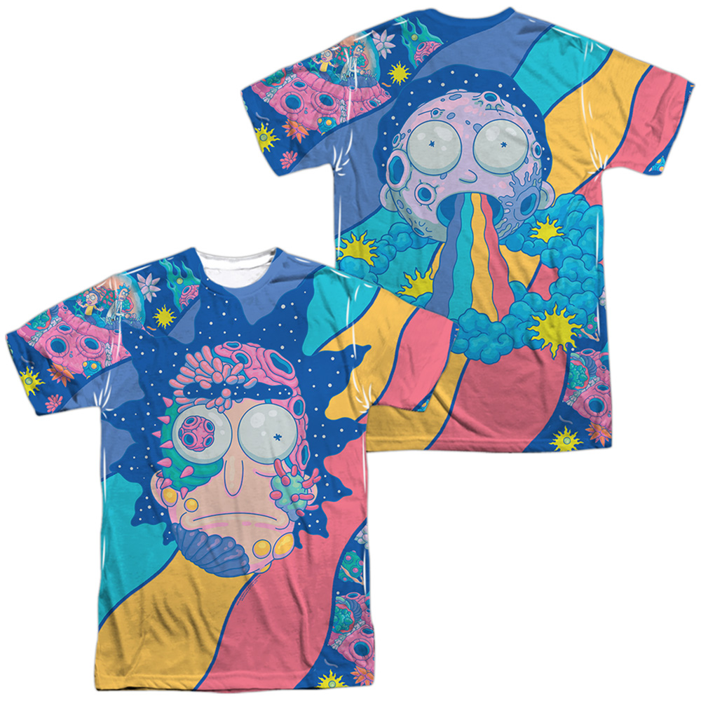 CN1760FB-ATPP-6 Rick & Morty Goodbye Front & Back Print Short Sleeve Adult Poly Crew T-Sjirt, White - 3X