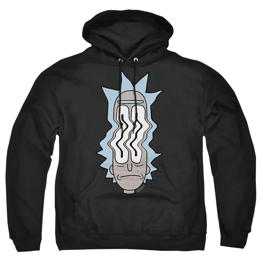Rick & Morty Rick Waves-Adult Pull-Over Hoodie, Black - 3X
