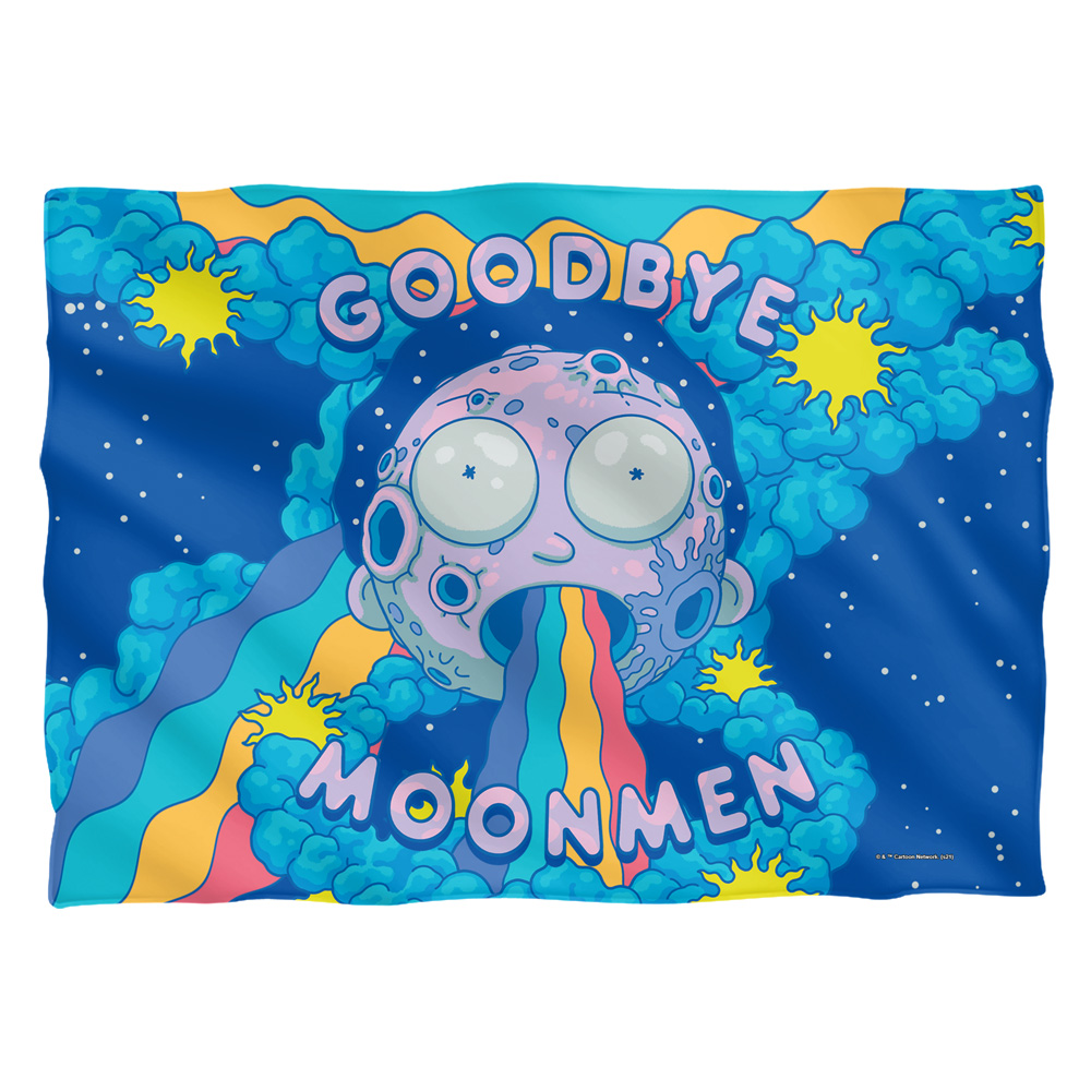 CN1797FB-PLO1-20x28 Rick & Morty Goodbye Moon Men Front & Back Print-Pillow Case, White - 20 x 28 in.