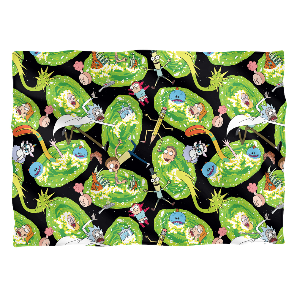 CN1798-PLO1-20x28 Rick & Morty Portal Mayhem-Pillow Case, White - 20 x 28 in.
