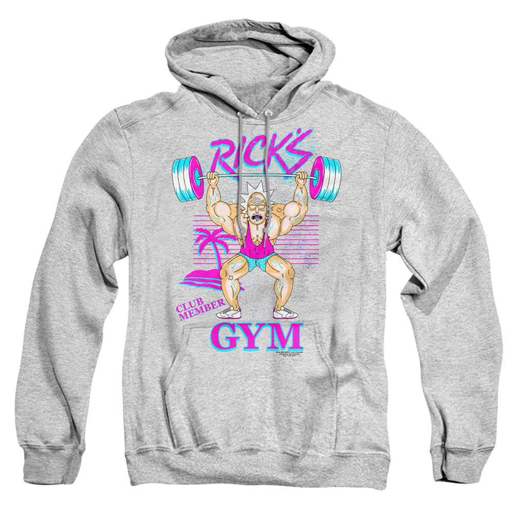 Rick & Morty Ricks Gym-Adult Pull-Over Hoodie, Athletic Heather - Medium
