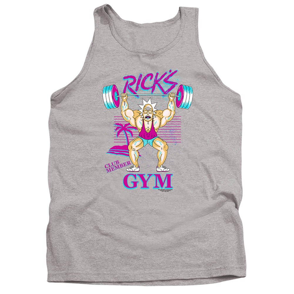 Rick & Morty Ricks Gym-Adult Tank Top, Athletic Heather - Medium