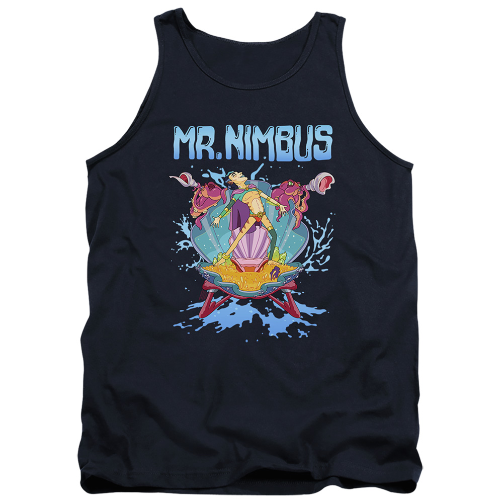 Rick & Morty Mr. Nimbus Design-Adult Tank Top, Navy - Medium