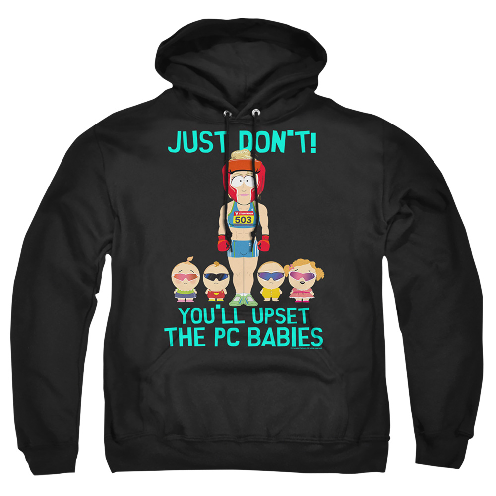 South Park & PC Babies-Adult Pull-Over Hoodie, Black - Medium