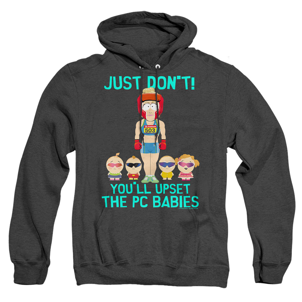 South Park & PC Babies-Adult Heather Hoodie, Black - Medium