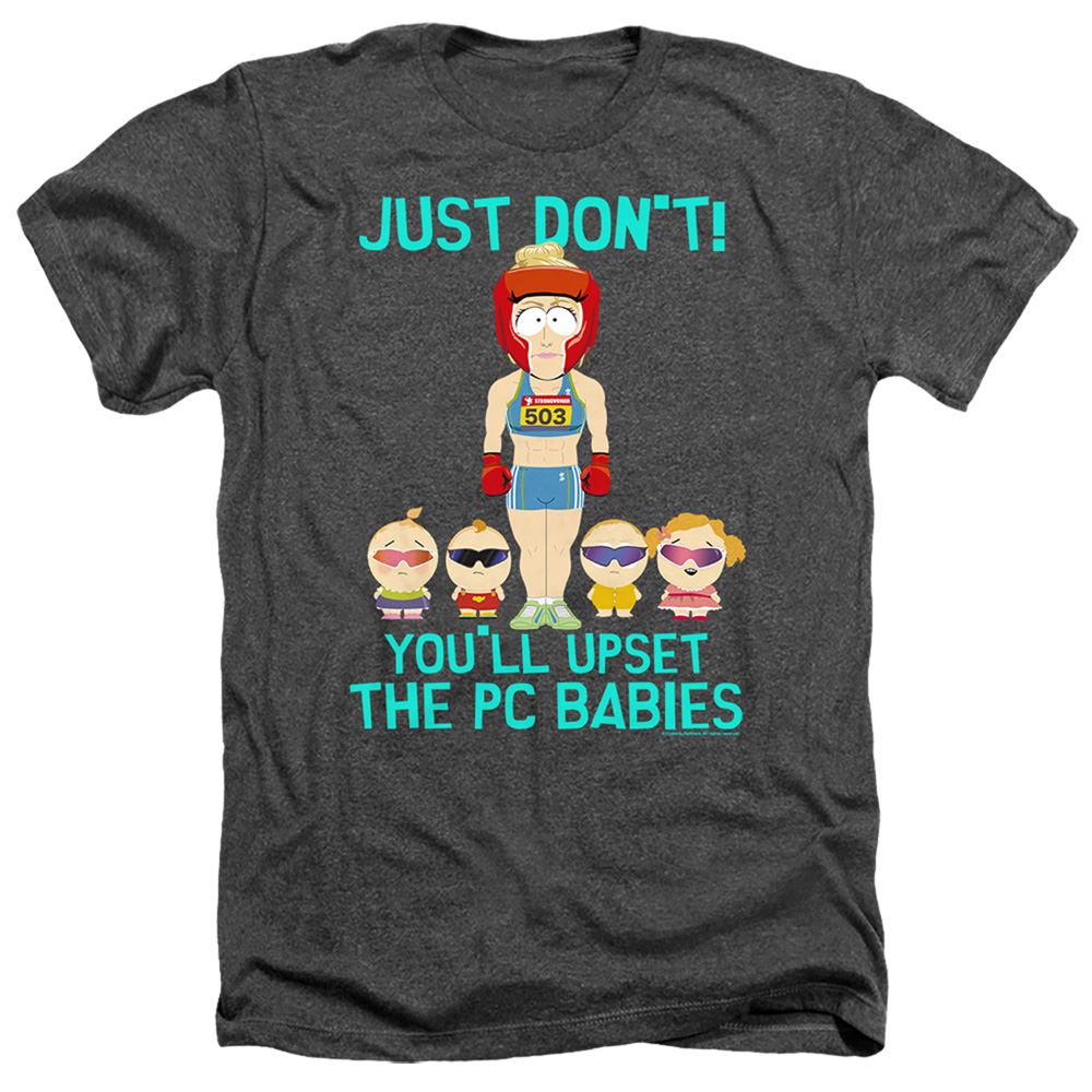 South Park & PC Babies-Adult Heather T-Shirt, Black - Medium