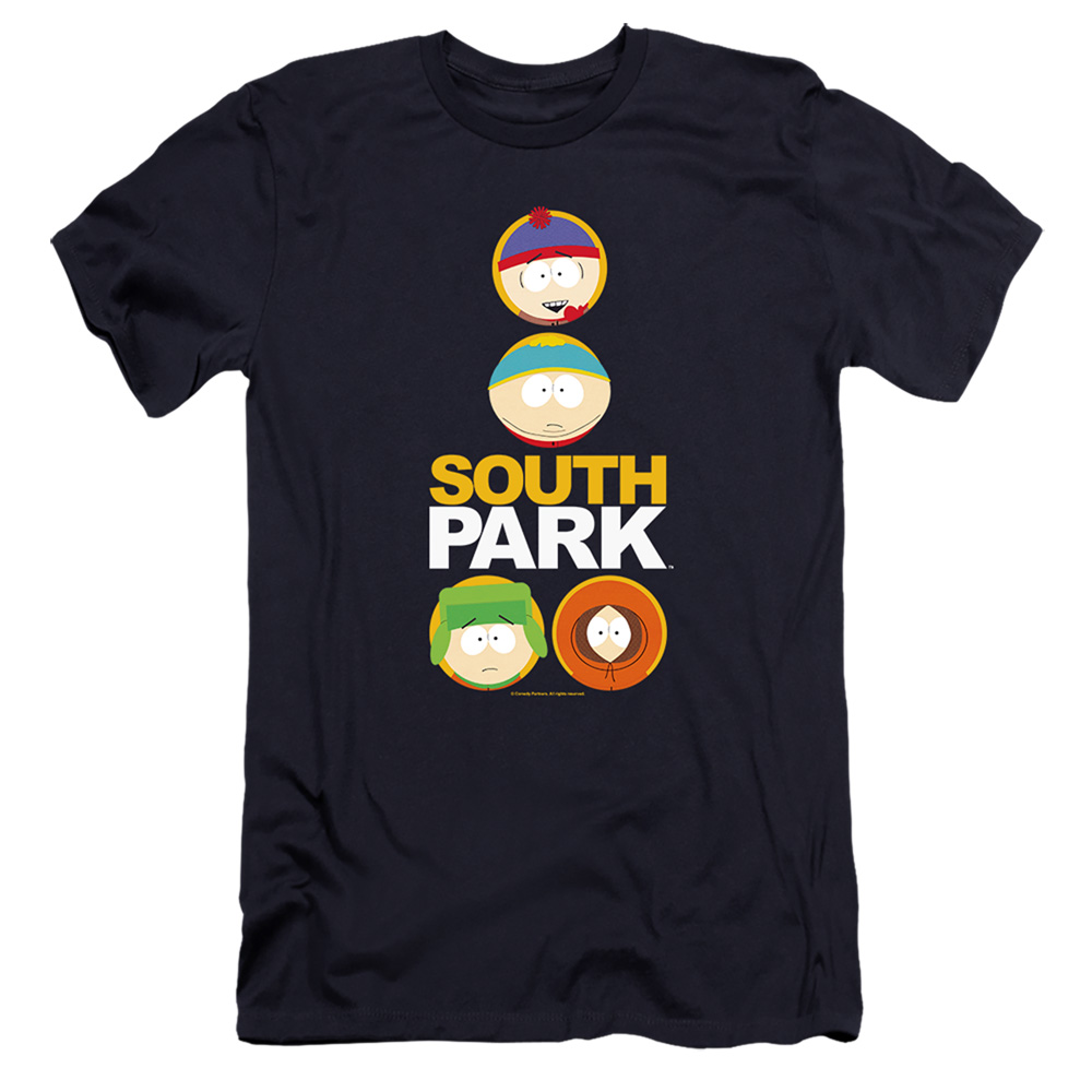 South Park & Solid Circles HBO Short Sleeve Adult 30-1 T-Shirt, Navy - Medium