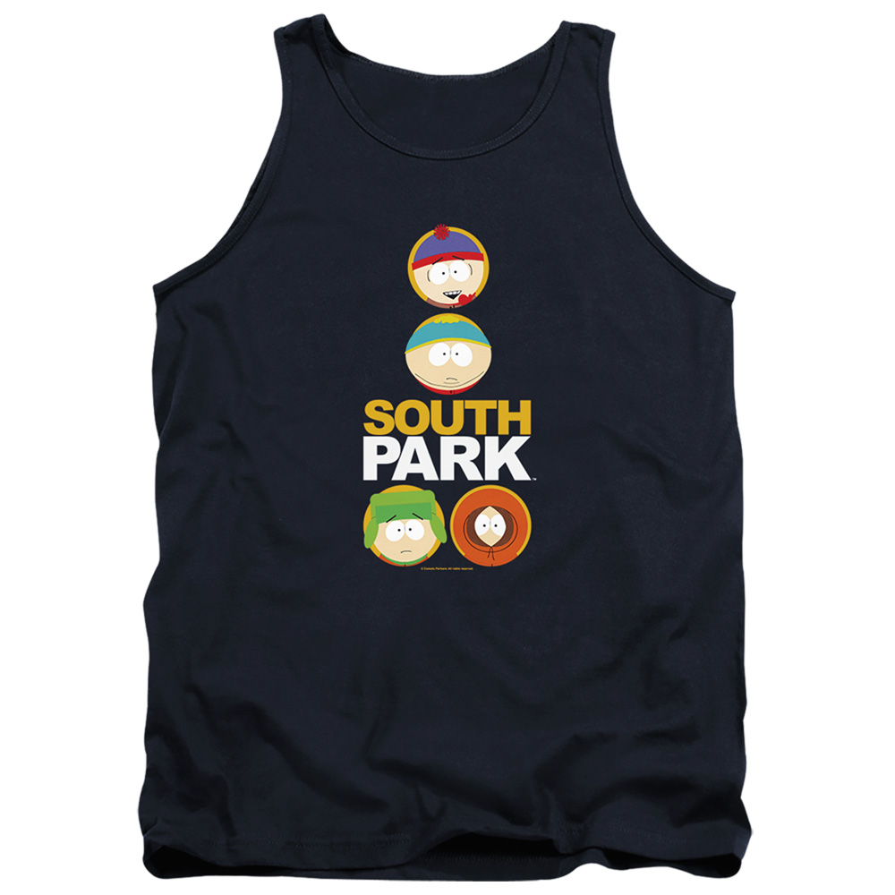 South Park & Solid Circles-Adult Tank Top, Navy - Medium