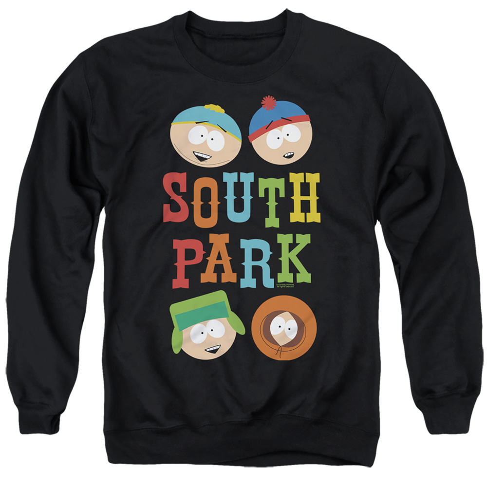 South Park & Best Buds-Adult Crewneck Sweatshirt, Black - Medium