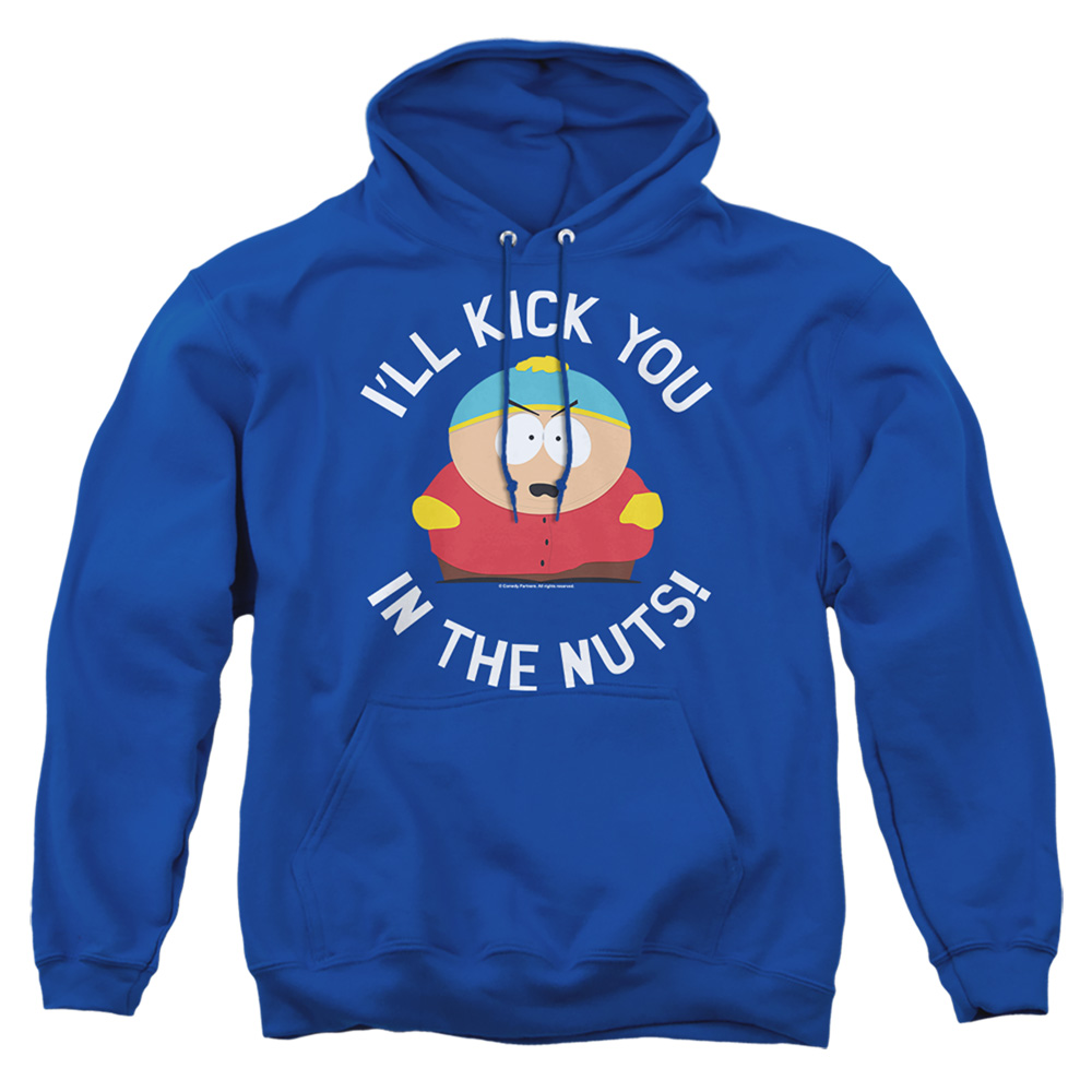 South Park & Kick You in the Nuts-Adult Pull-Over Hoodie, Royal Blue - Large