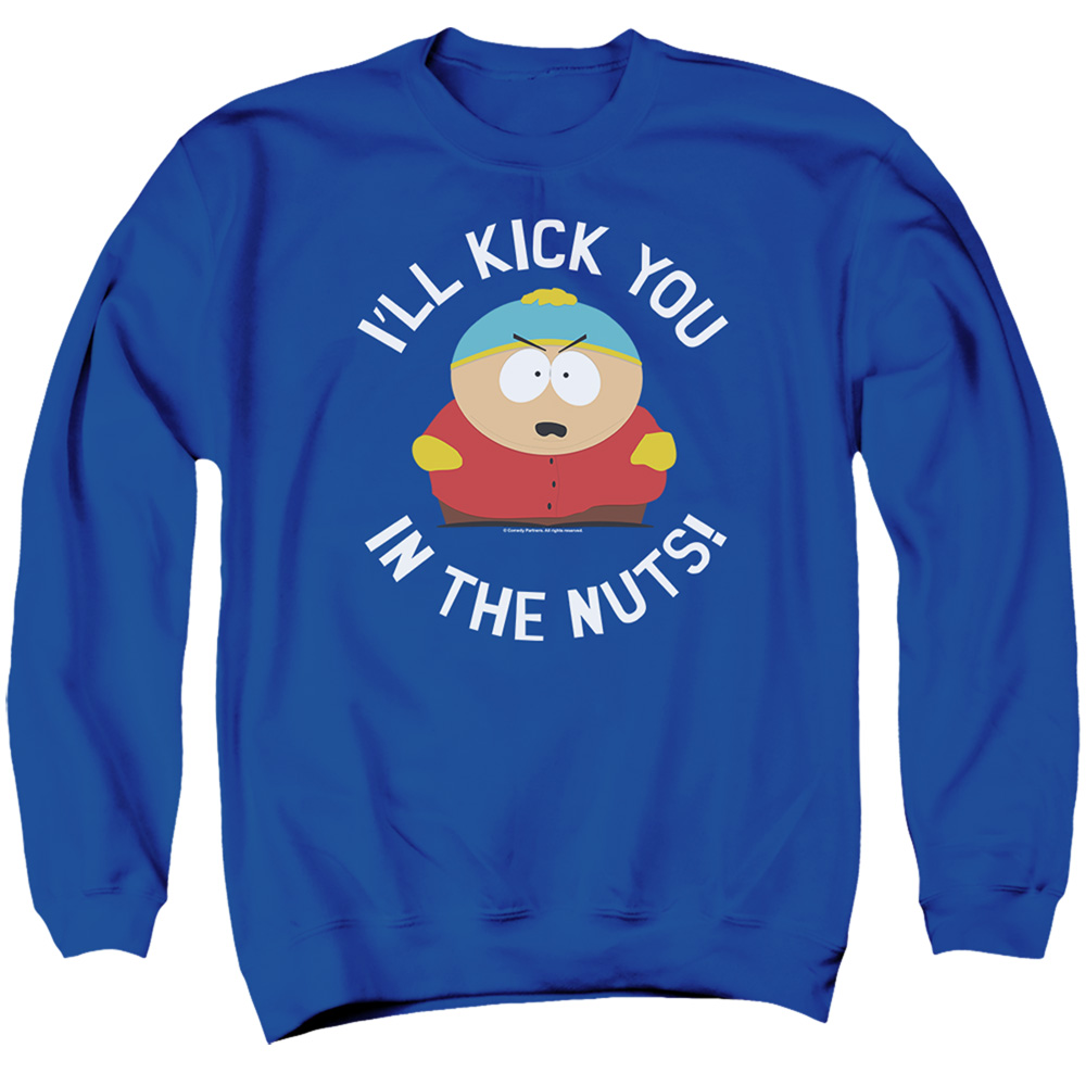 STHPK126-AS-1 South Park & Kick You in the Nuts-Adult Crewneck Sweatshirt, Royal Blue - Small