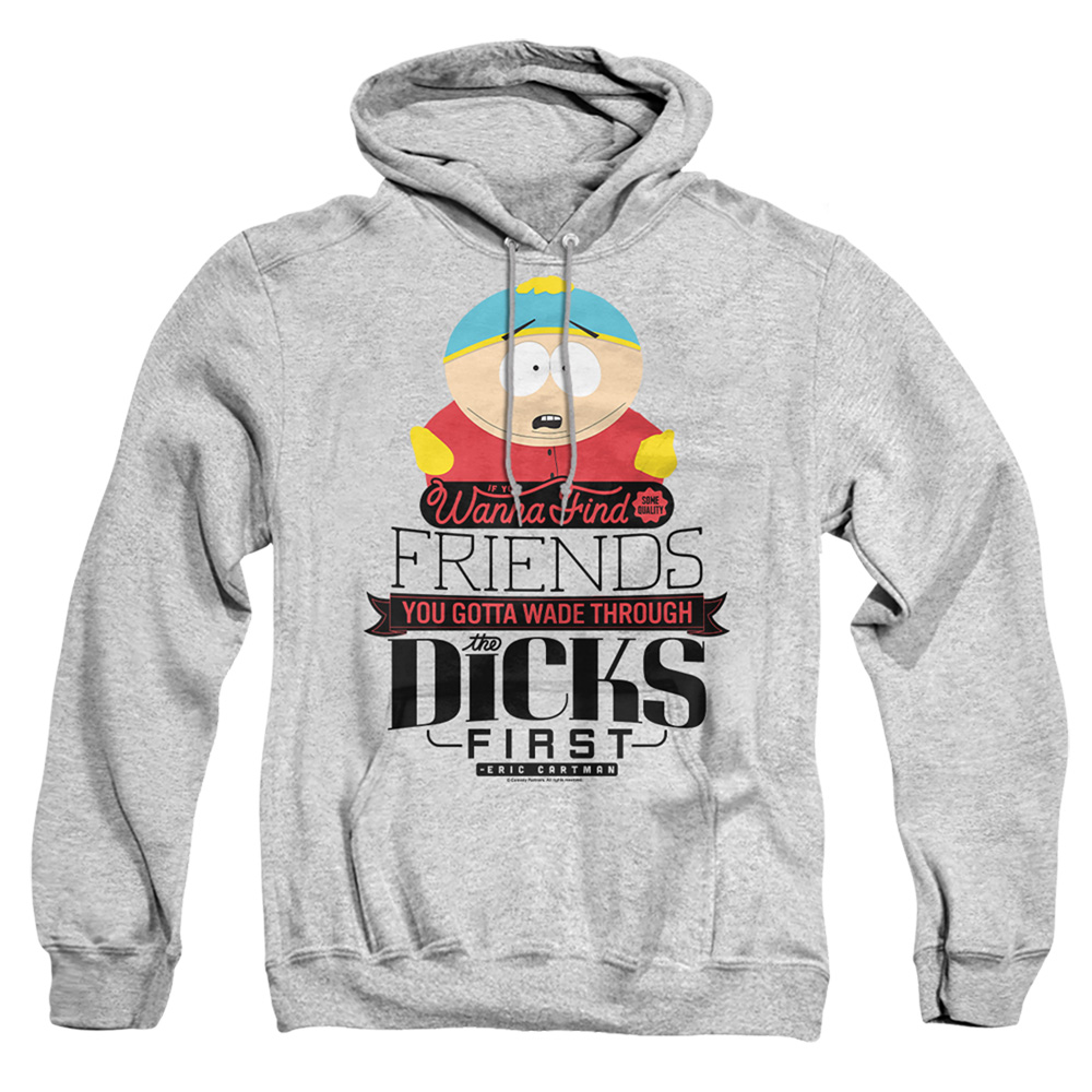 South Park & Wade Through Dicks-Adult Pull-Over Hoodie, Athletic Heather - Medium