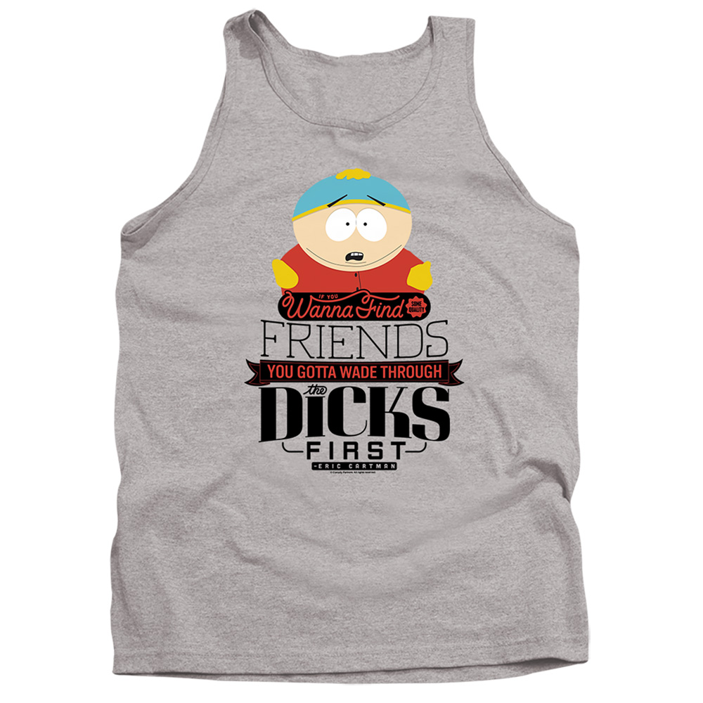 South Park & Wade Through Dicks-Adult Tank Top, Athletic Heather - Extra Large