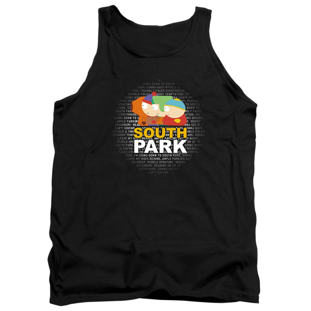 South Park & Lyrics-Adult Tank Top, Black - Medium