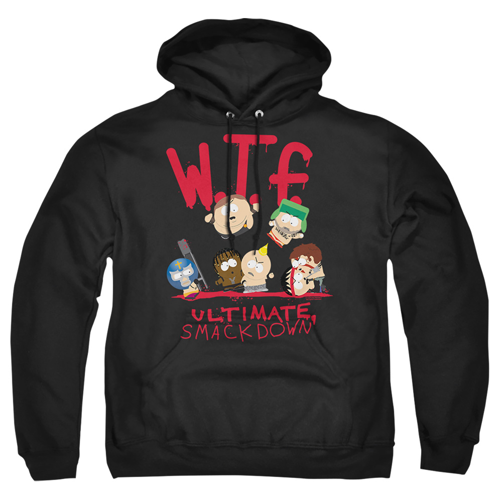South Park & WTF Ultimate Smackdown-Adult Pull-Over Hoodie, Black - 2X