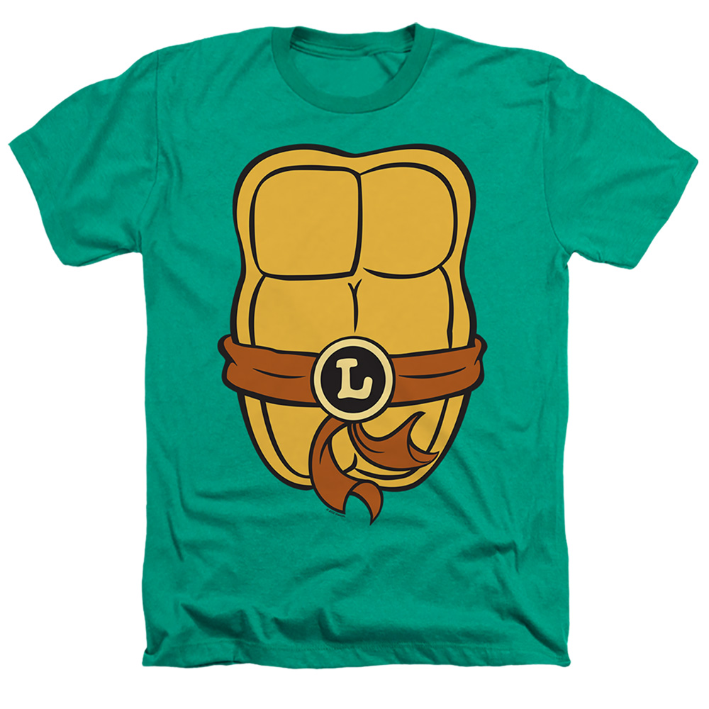 Teenage Mutant Ninja Turtles & Leonardo Chest-Adult Heather T-Shirt, Kelly Green - Medium -  NewGroove, NE3230071