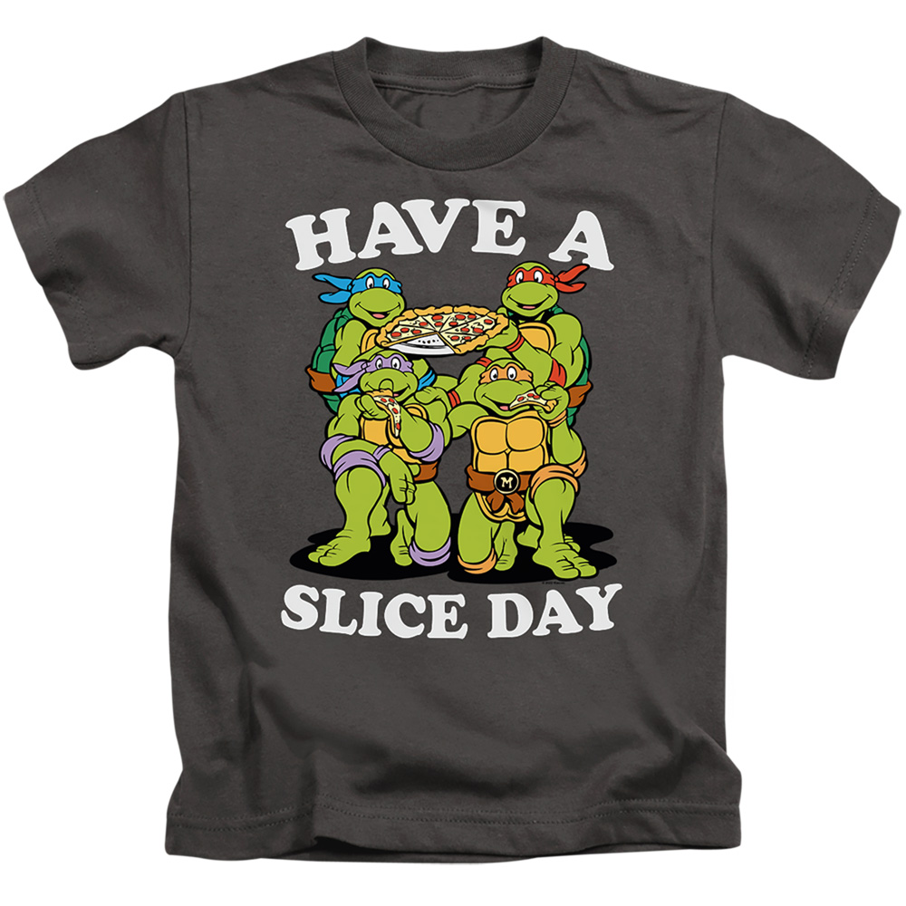 NICK397-KT-3 Teenage Mutant Ninja Turtles & Have A Slice Day Short Sleeve Juvenile 18-1 T-Shirt, Charcoal - Large 7