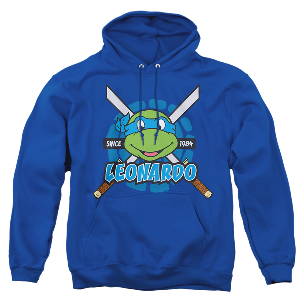 NICK419-AFTH-1 Teenage Mutant Ninja Turtles & Leonardo Since 1984-Adult Pull-Over Hoodie, Royal Blue - Small