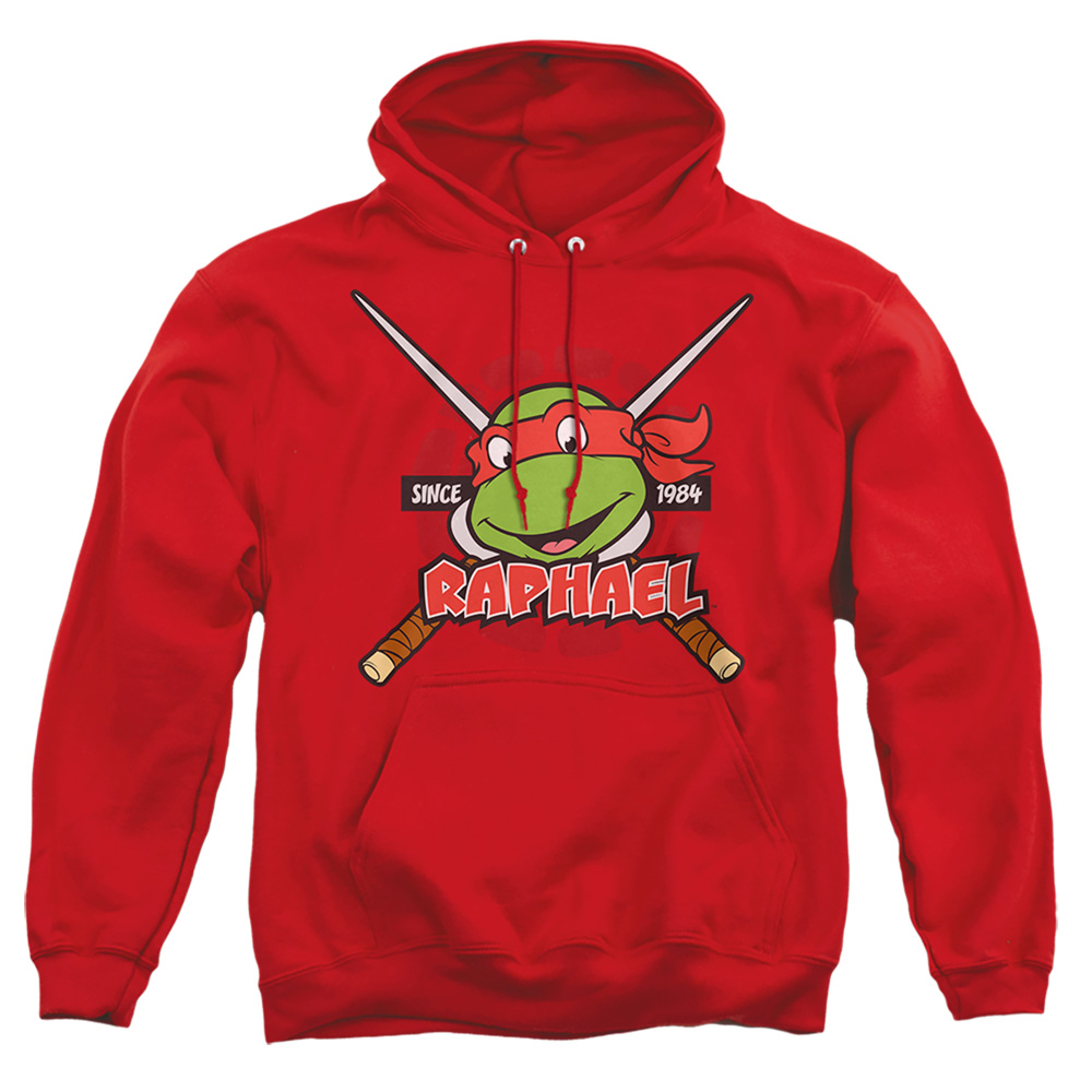 NICK420-AFTH-2 Teenage Mutant Ninja Turtles & Raphael Since 1984-Adult Pull-Over Hoodie, Red - Medium