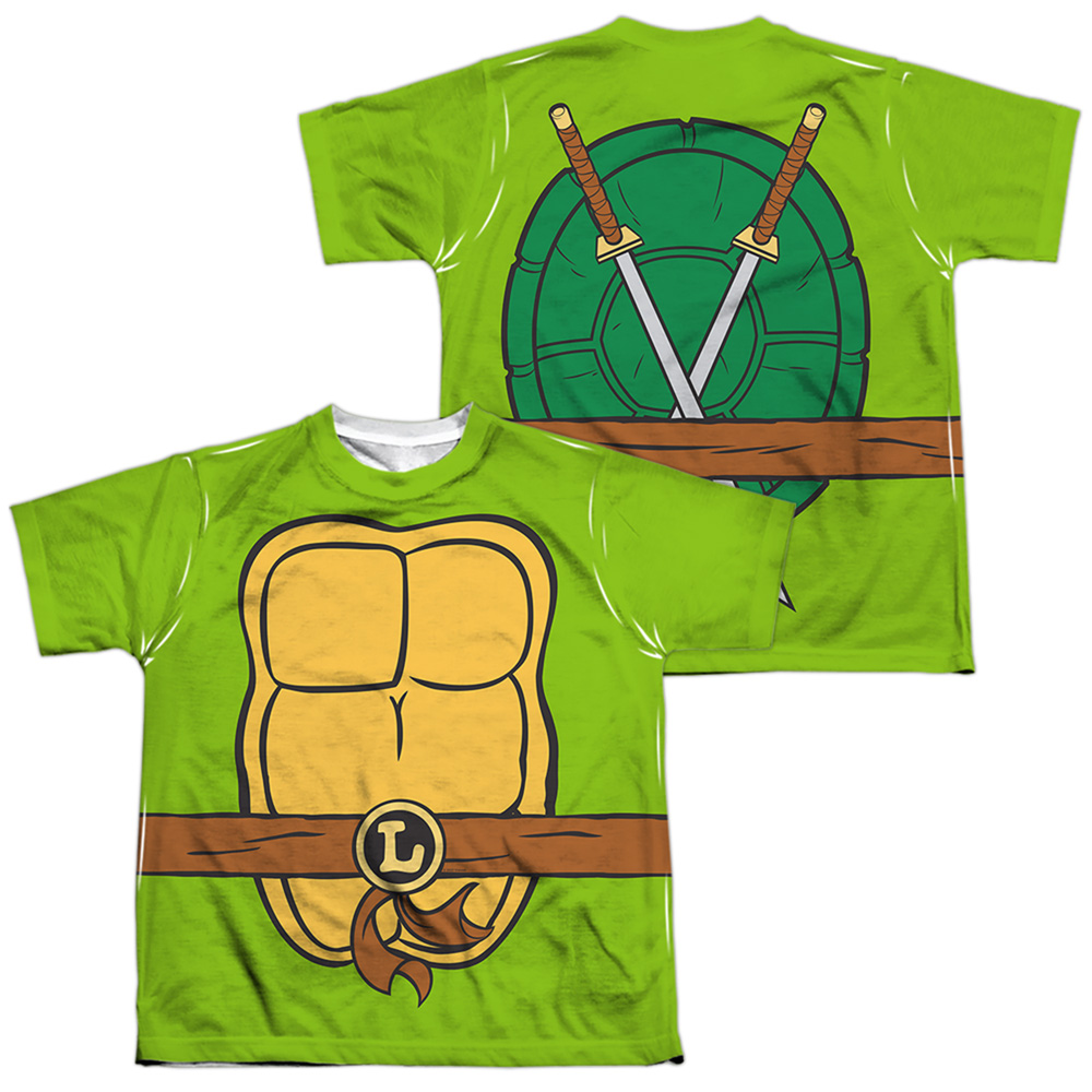 TMNT & TMNT Leonardo Costume Short Sleeve Youth Poly Crew T-Shirt, White - Small
