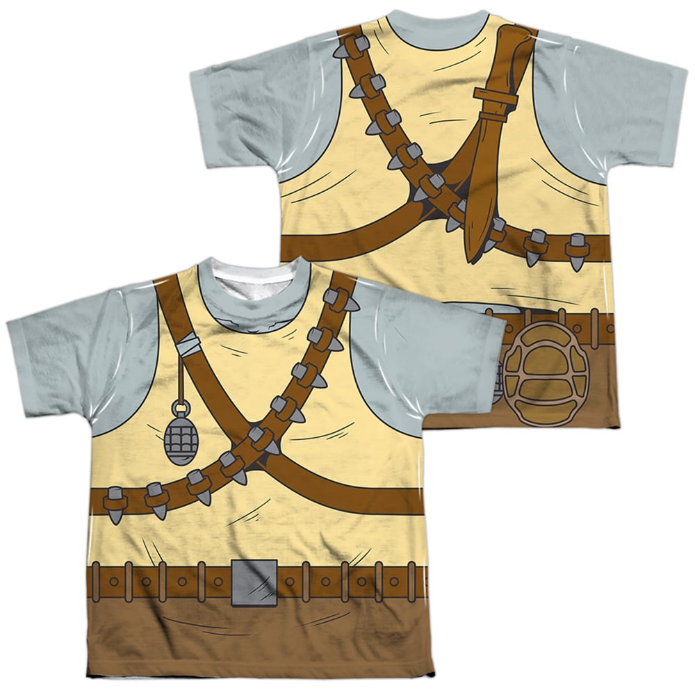 TMNT & TMNT Rocksteady Costume Short Sleeve Youth Poly Crew T-Shirt, White - Medium