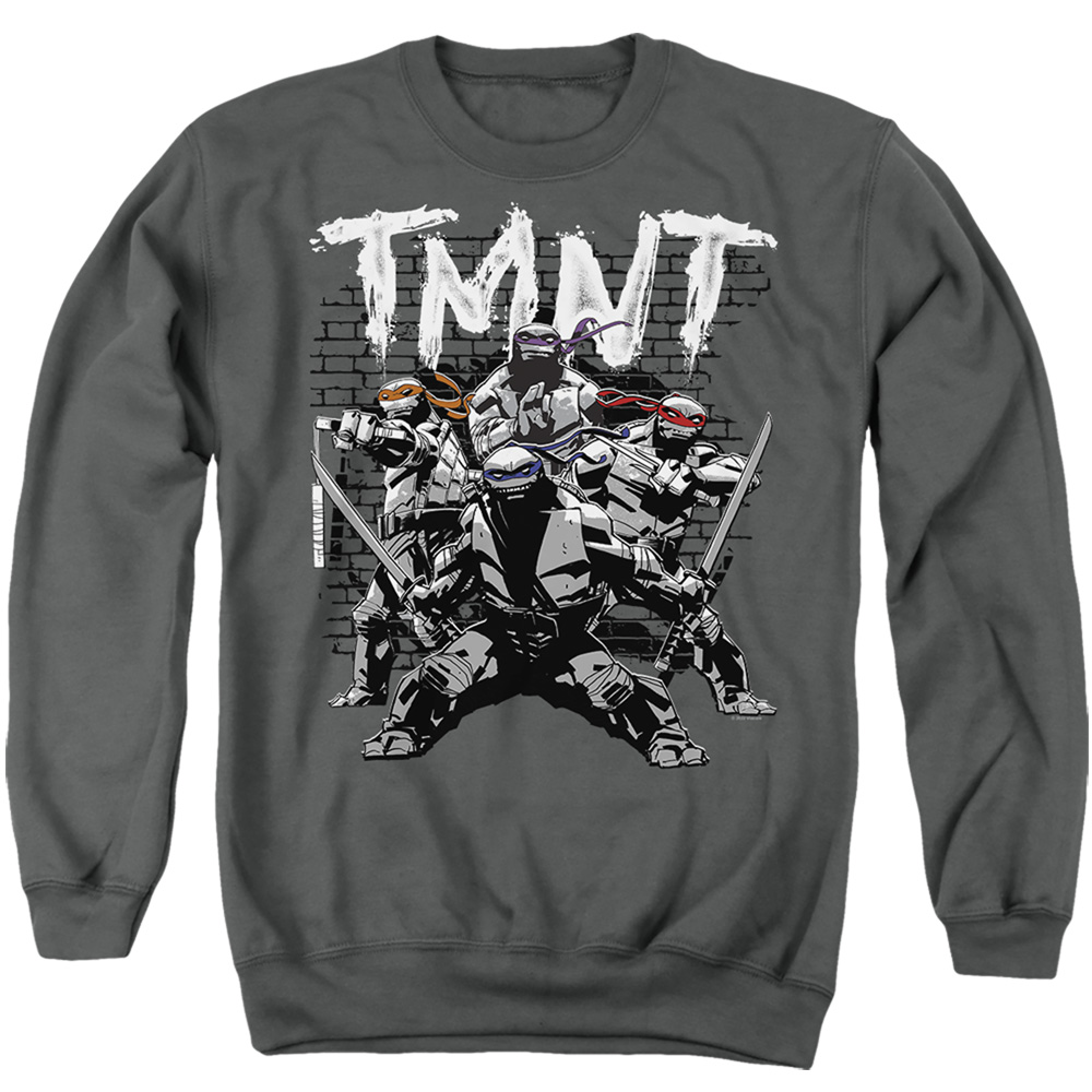 TMNT & TMNT Team-Adult Crewneck Sweatshirt, Charcoal - Medium