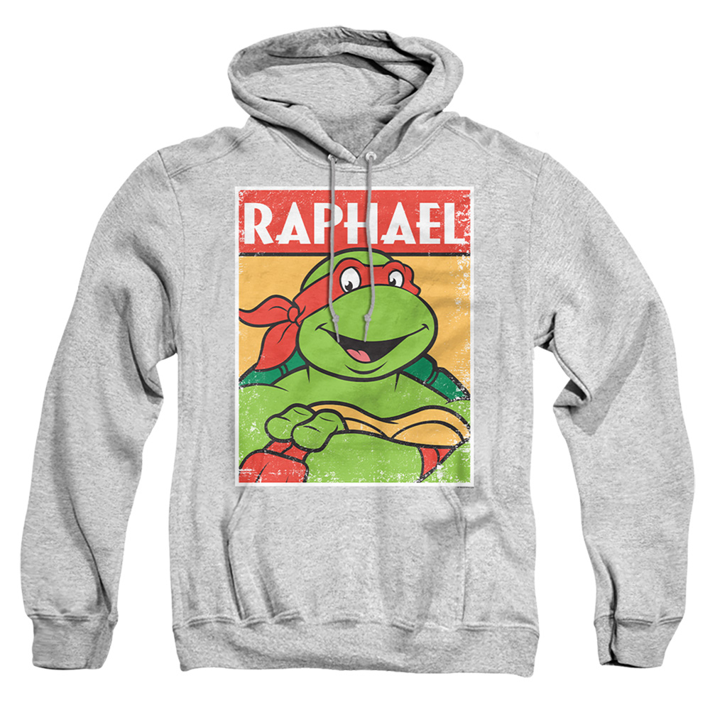 TMNT & TMNT Raph-Adult Pull-Over Hoodie, Athletic Heather - Medium